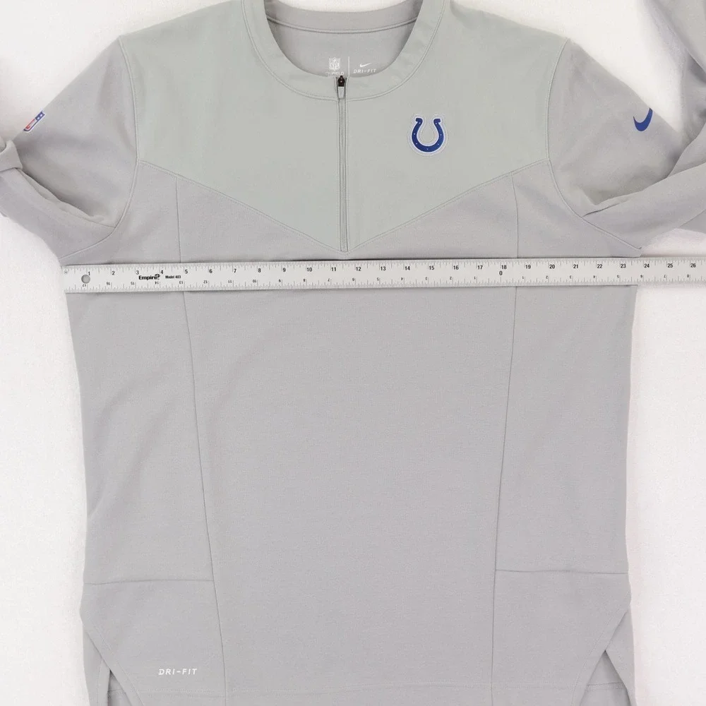 Nike Indianapolis Colts Coachs On Field 1/4 Zip Pullover Jacket Mens‎ Large Gray